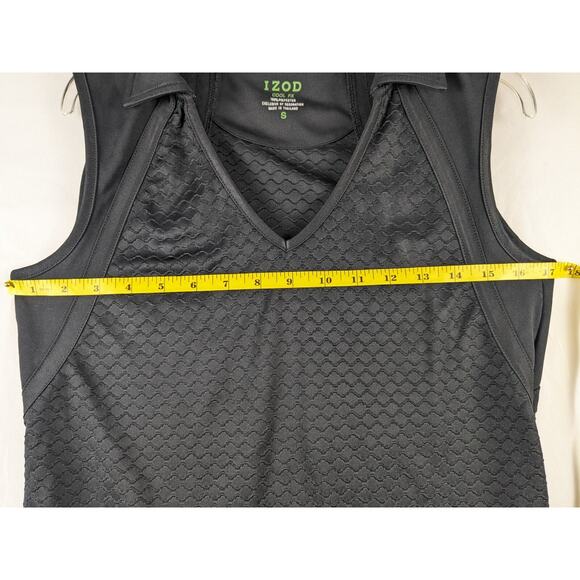 Izod PerformX Black Sleeveless Top Womens Small Collar Mesh Athletic Cool FX - Picture 3 of 6